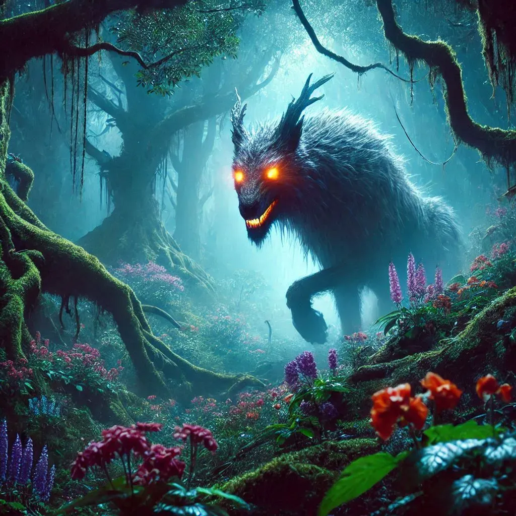 Représentation artistique de la bête du Gévaudan, une créature mystérieuse et légendaire