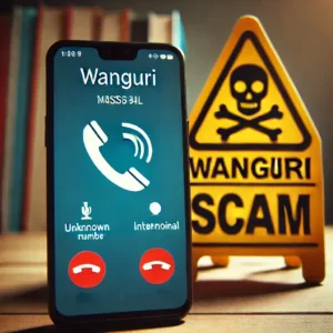 Téléphone affichant un appel manqué suspect d’un numéro inconnu, illustrant l’arnaque Wangiri.
