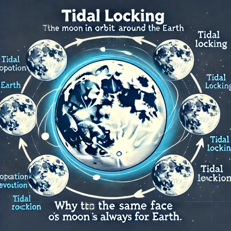 Schéma expliquant le verrouillage gravitationnel de la Lune en orbite autour de la Terre.