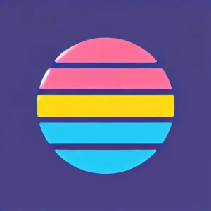 Illustration avec les couleurs du drapeau pansexuel : rose, jaune et bleu.