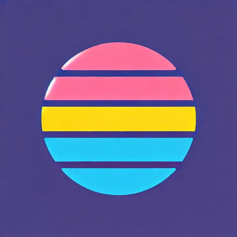 Illustration avec les couleurs du drapeau pansexuel : rose, jaune et bleu.