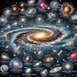 Représentation de l’équation de Drake avec des éléments de l’univers.