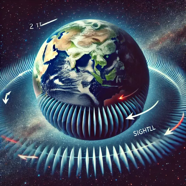 Illustration de la Terre montrant l'effet d'un séisme sur sa rotation.