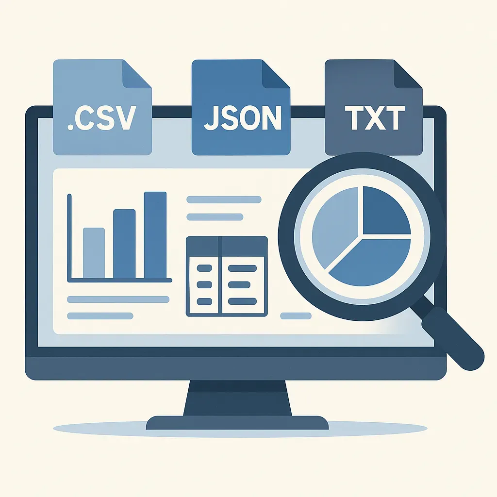 Interface d’analyse de fichiers CSV JSON TXT