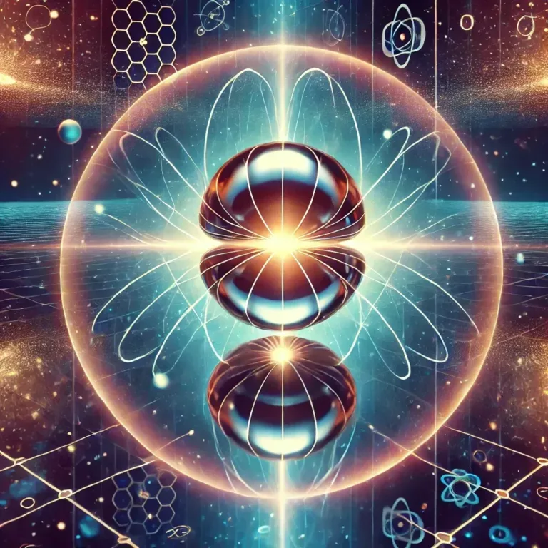 Représentation d'une particule de Majorana flottant dans un champ quantique.